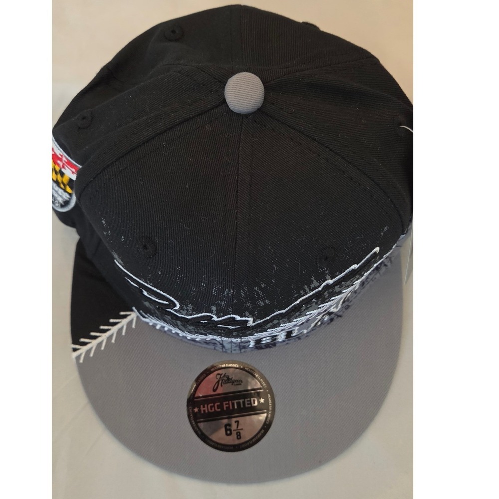 Headgear Classics Fitted Hat Mens 6 7/8 Black Grey New Baltimore Black Sox Cap - Picture 7 of 7